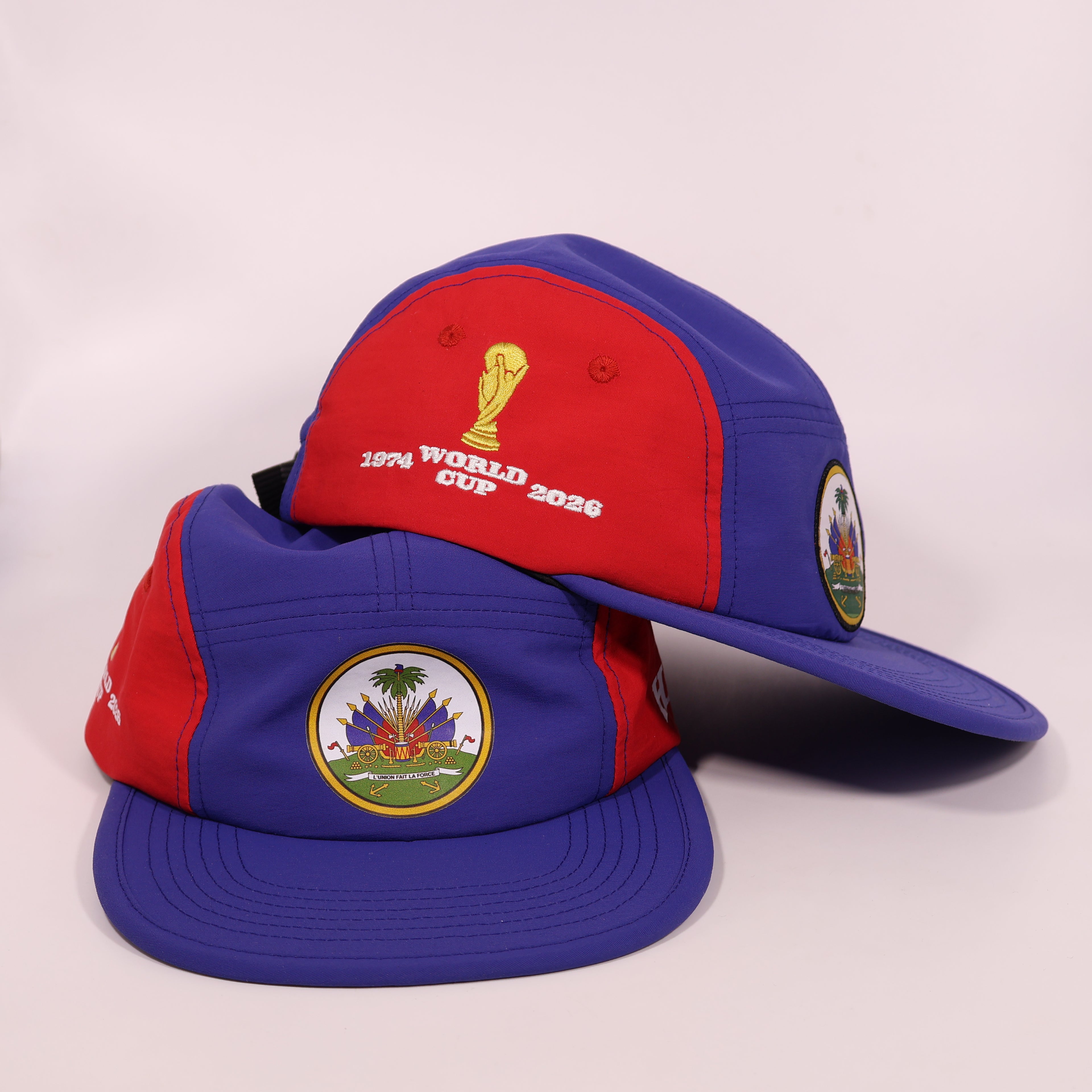 World Cup Retro Haiti 5 Panel Hat - 2026 Red & Blue